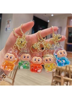 Arabest Adorable Kawaii Labubu Keychain with Floating Glitter, Monsters Decor, Liquid Acrylic Ring Accessory  - Image 2