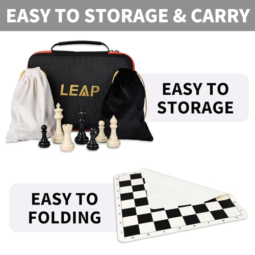 LEAP Tournament Chess Board, 20 Inch Silicone Mat, Black and White Squares with Mark - Image 4
