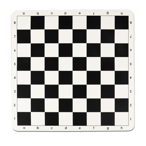 LEAP Tournament Chess Board, 20 Inch Silicone Mat, Black and White Squares with Mark - Image 1