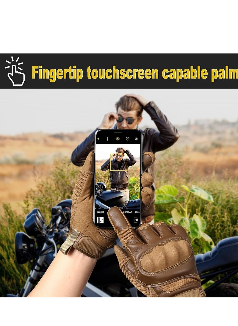 SYOSI Biker Motorcycle Gloves Touch Screen Flexible Full Finger for Cycling Motorbike Work Outdoor Gear Hiking Sports Racing for Men and Women L  - Image 4