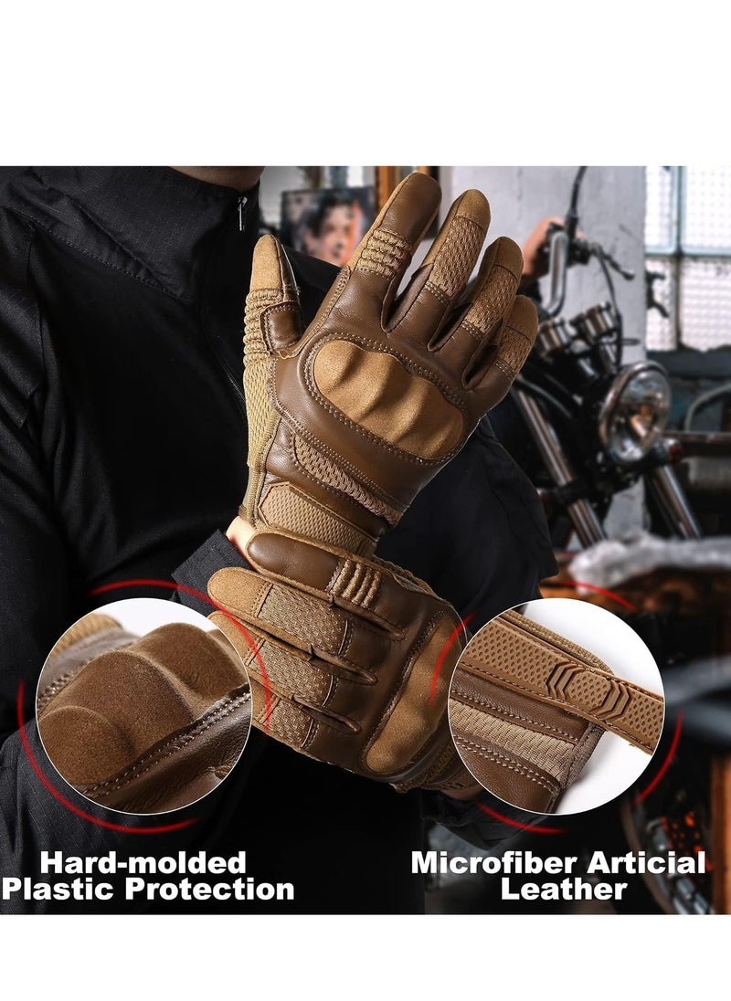 SYOSI Biker Motorcycle Gloves Touch Screen Flexible Full Finger for Cycling Motorbike Work Outdoor Gear Hiking Sports Racing for Men and Women L  - Image 2