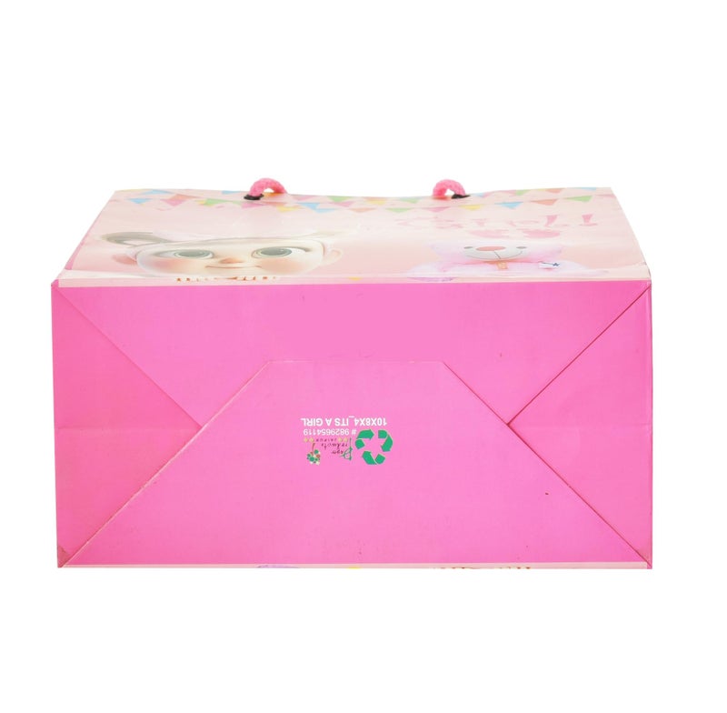 PPJ ® -HAPPY BIRTHDAY ITS A GIRL (CARTOON THEME) PARTY (10 Pcs.) PAPER CARRY BAG, 10 Inch X 8 Inch X 4 Inch RETURN GIFT/HAPPY BIRTHDAY/RETURN GIFTS/GIFTS/GIFT BAGS/GIFT COVERS (Pack of 10) - Image 4