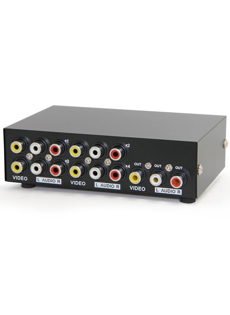 Panlong Panlong 4-Way AV Switch RCA Switcher 4 in 1 Out Composite Video L/R Stereo Audio Selector Box for DVD STB Game Consoles  - Image 1