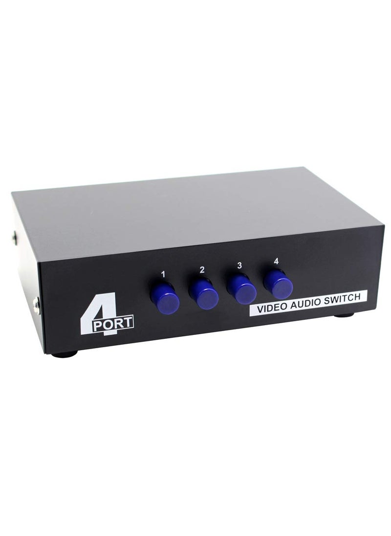 Panlong Panlong 4-Way AV Switch RCA Switcher 4 in 1 Out Composite Video L/R Stereo Audio Selector Box for DVD STB Game Consoles  - Image 2