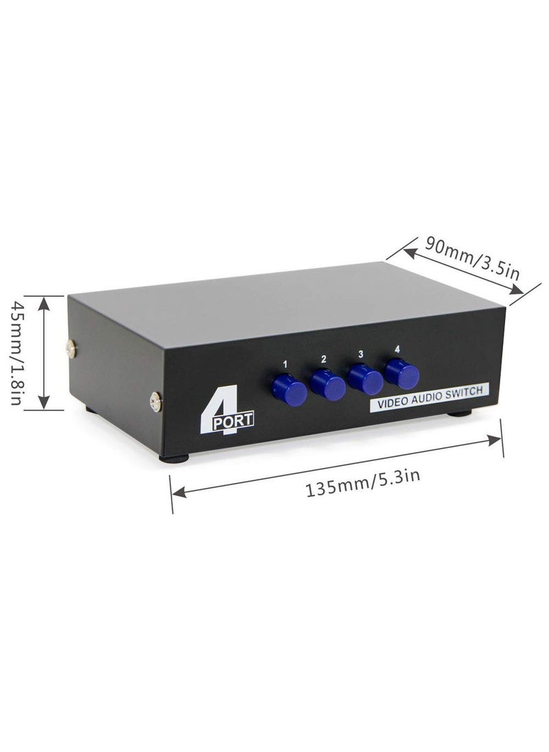 Panlong Panlong 4-Way AV Switch RCA Switcher 4 in 1 Out Composite Video L/R Stereo Audio Selector Box for DVD STB Game Consoles  - Image 5