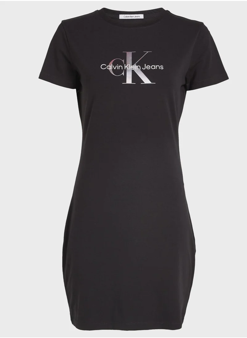 Calvin Klein Jeans Crew Neck Logo Dress