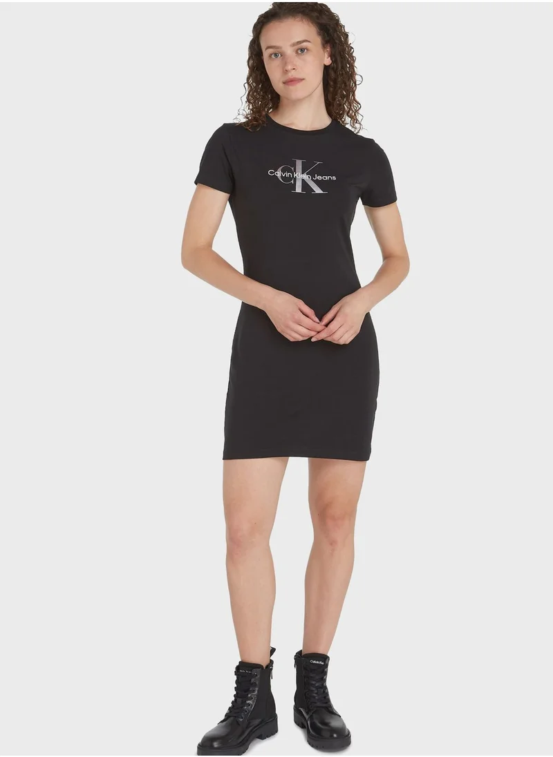 Calvin Klein Jeans Crew Neck Logo Dress