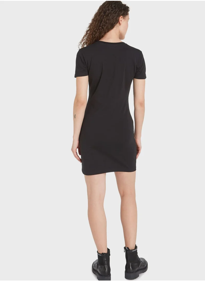 Calvin Klein Jeans Crew Neck Logo Dress