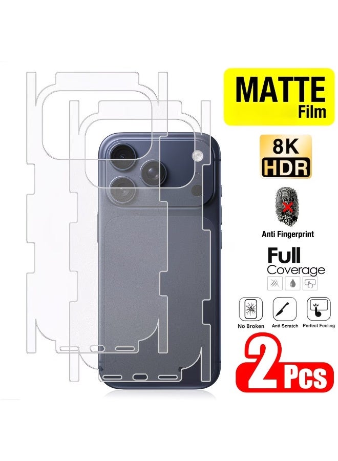 INEIX Matte Clear Protective Back Skin Film for iPhone 17 Pro Max - Anti-Scratch, Full Body Coverage, 2 Pcs - Image 1