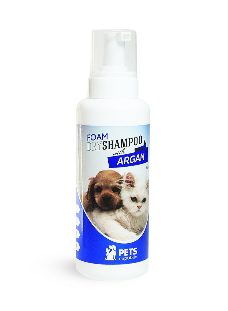 Pets Republic Cats & Dogs Foam Dry Shampoo With Argan - 520ml