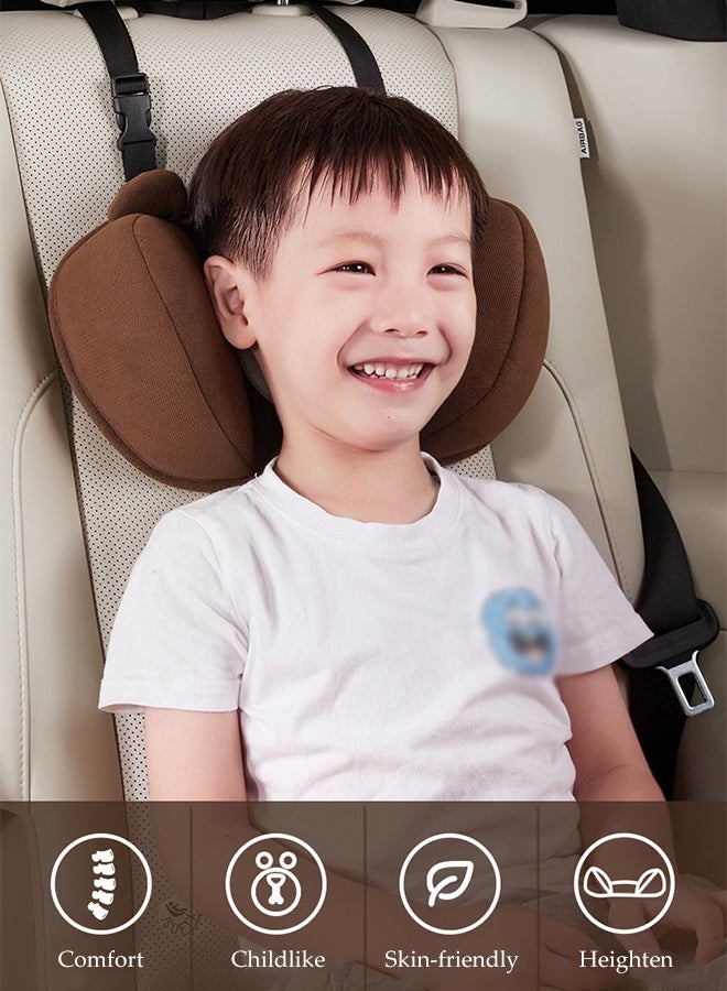 DUNISO Kid Car Seat Neck Pillows Set,Car Children's Concave Pillow,Equipped with Seat Belt Adjuster,Easy to Install,Skin-Friendly and Breathable,Non-Slip,Suitable for Car,Travel - Image 4