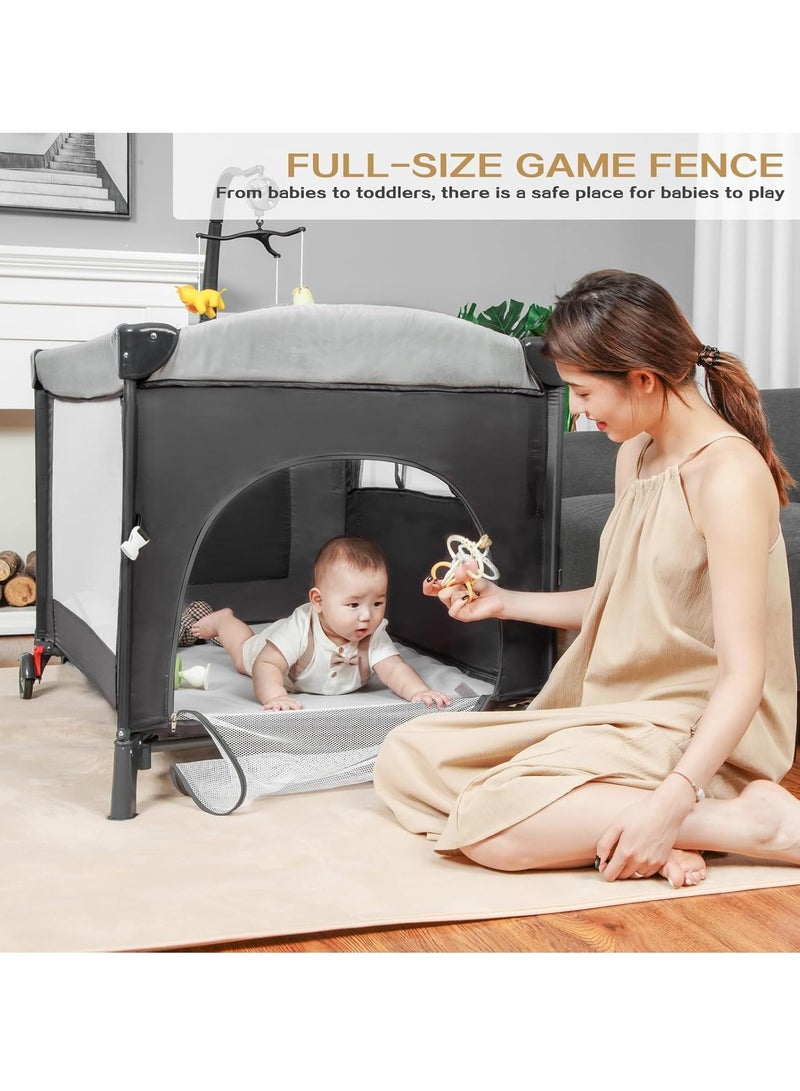 عربست سرير أطفال 4 في 1 ، سرير سرير أطفال ، سرير أطفال ، طاولة تغيير حفاضات محمولة ، سرير أطفال لحديثي الولادة - Image 3