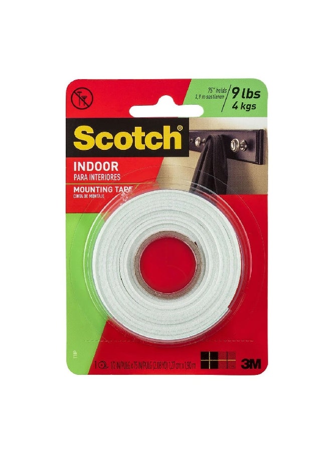 Scotch  Indoor Mounting Tape White 1/2 x 75inch 110P  - Image 1