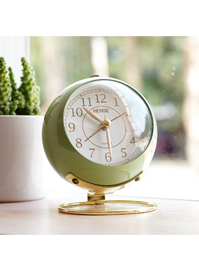 Hense Alarm Clock For Students And Children, Wake-Up Artifact With High Appearance Value, High School Student Bedside Alarm Clock, Lazy Person Clock, Desktop Simple And Quiet Hour Clock Ha08 Green - Image 1