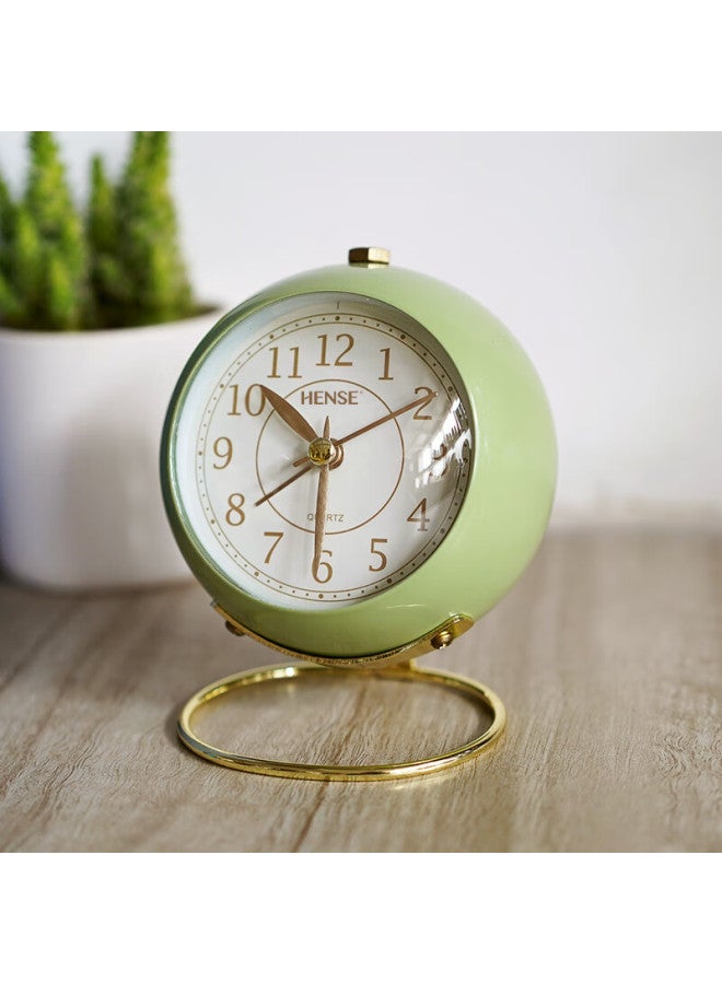 Hense Alarm Clock For Students And Children, Wake-Up Artifact With High Appearance Value, High School Student Bedside Alarm Clock, Lazy Person Clock, Desktop Simple And Quiet Hour Clock Ha08 Green - Image 4