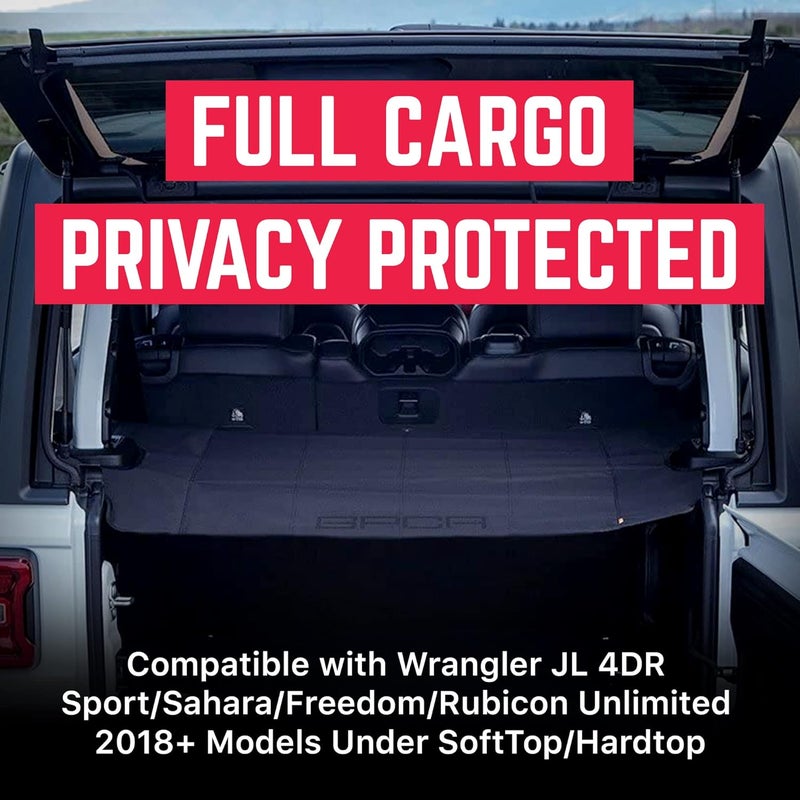 GPCA Cargo Cover LITE for Jeep Wrangler JL 4DR Sports/Sahara/Freedom/Rubicon Unlimited 2018-2019 - Image 2