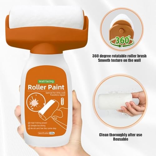 AMENDAS Wall Repair Roller Paint, Household Cleaning Tool for DIY Renovation, Water-Based Latex Paint Roller for Cracks and Wall Repair, Multifunctional 500g Roller - Image 3