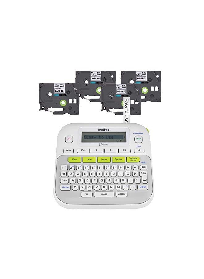 brother Brother P-Touch, PTD210, Easy-to-Use Label Maker Bundle (4 Label Tapes Included) - Image 1