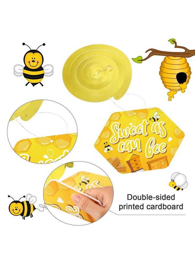 Outus 30 Pieces Bee Hanging Swirl Decorations Yellow Black Sweet As Can Honey Bee Birthday Party Foil Ceiling For Bee Birthday Party Gender Reveal Party Baby Shower Supplies - Image 4