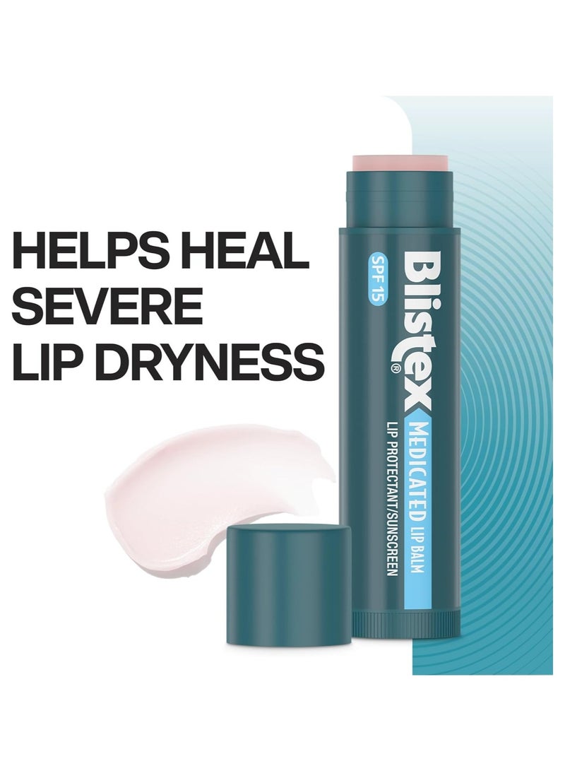 بليستكس مرطب شفاه طبي بعامل وقاية من أشعة الشمس بدرجة 15 من بليستيكس 3 قطع متعدد، 4.3 جم  عبوة من 3 قطع - Image 3