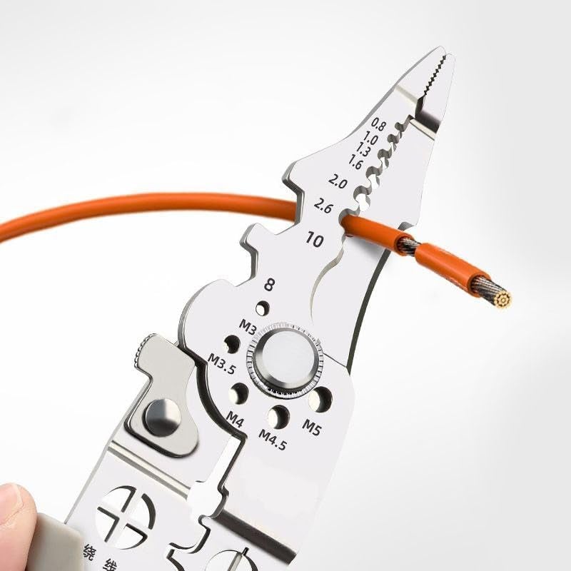 V R ENTERPRISE DEVU ENTERPRISE 9in1 Multifunctional Stainless Steel Wire Puller Plier Cable Looping Splitting Cutting Pliers MultiPurpose Electrical Stripping Tool Wire Stripper Crimping Tool  - Image 3