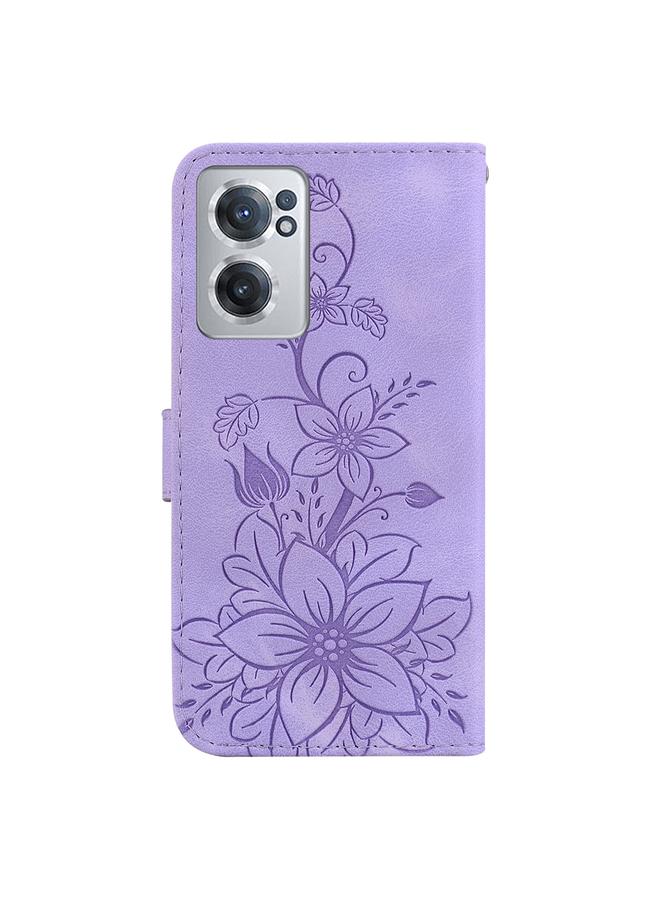 erorex Case For OnePlus Nord CE 2 5G Lily Embossed Leather Phone Case  - Image 3