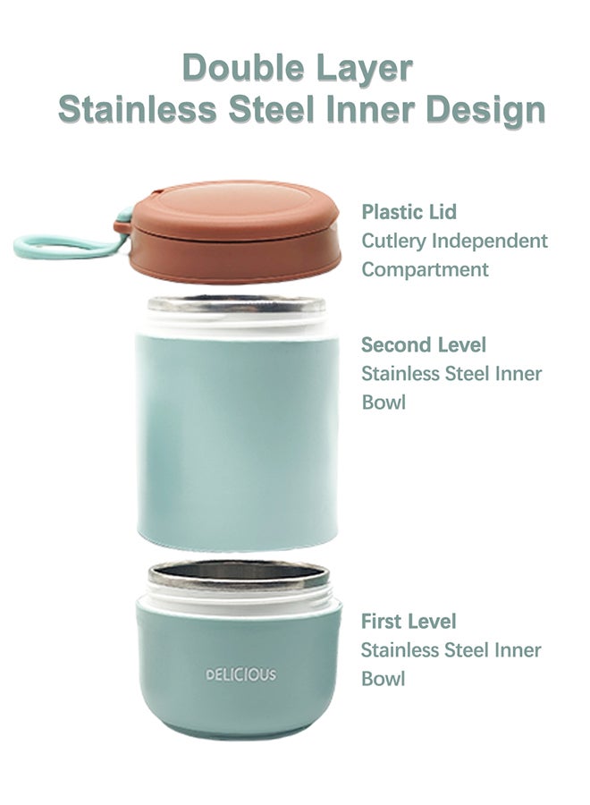 Noon East Double Wall Snack cup, 11oz + 14oz, Reusable, Leak Proof, Microwave, Dishwasher and Freezer Safe - Turquoize  - Image 3