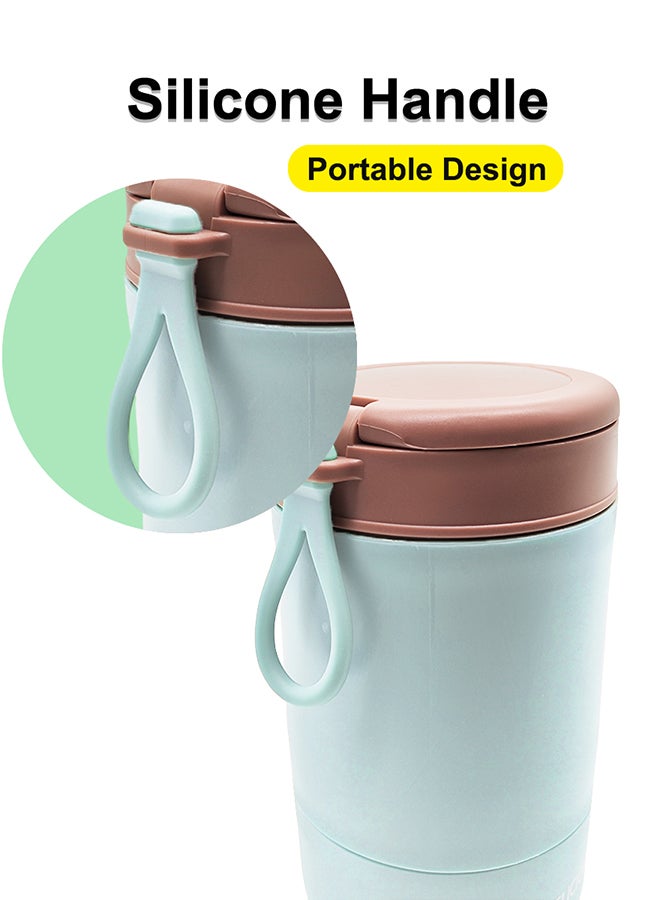 Noon East Double Wall Snack cup, 11oz + 14oz, Reusable, Leak Proof, Microwave, Dishwasher and Freezer Safe - Turquoize  - Image 5