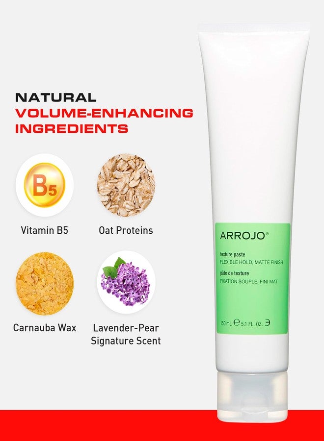 ARROJO Texture Hair Paste - Matte Finish Hair Styling Products - Mid-Hold Hair Paste for Men & Women - Molding Paste w/Vitamin B5 & Oat Proteins - Hair Products for Women & Men (1.7oz) - Image 4