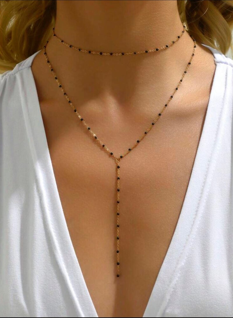 Casual collection Elegant & High Quality Stainless Steel Gold Plated Long Necklace For Women - Image 3
