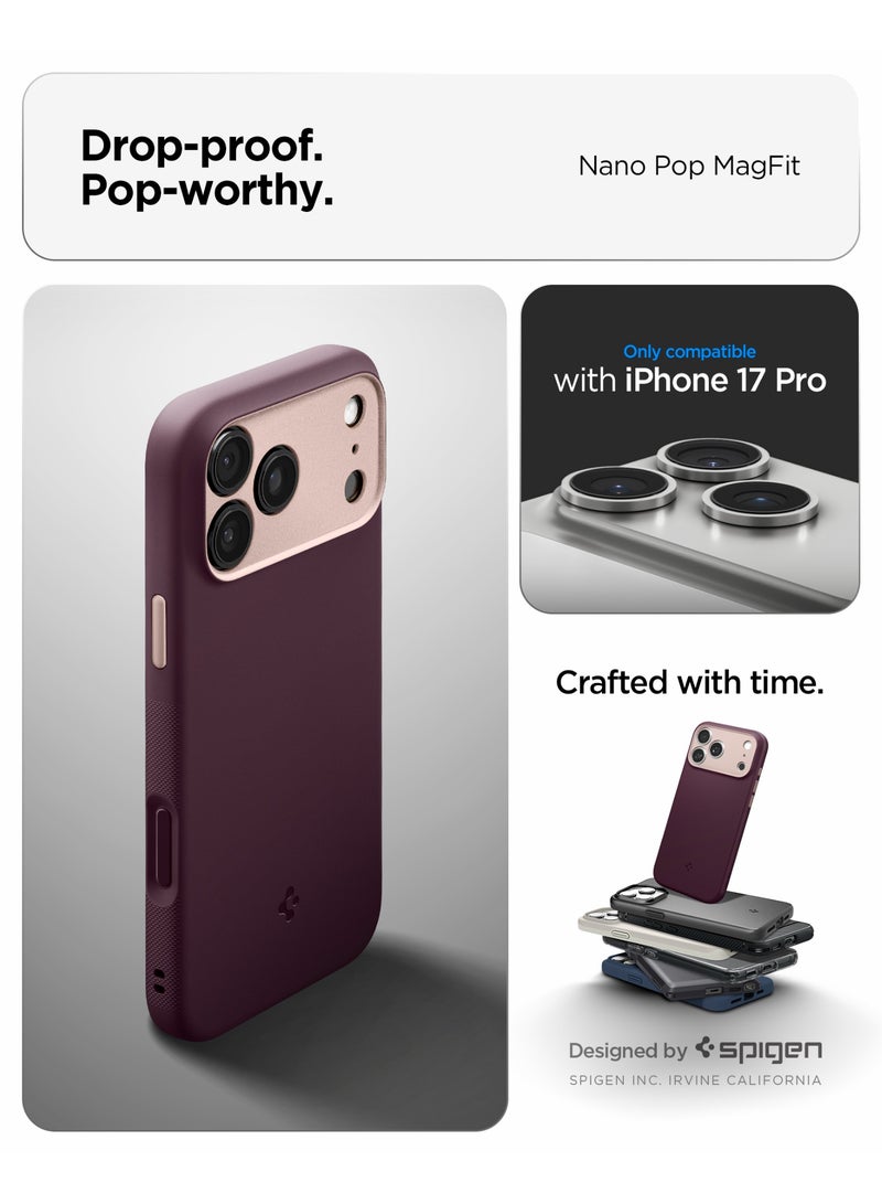 Spigen غطاء حماية Nano Pop MagFit لجهاز iPhone 17 PRO مع تقنية MagSafe - لون الفاصولياء البورغندي - Image 2