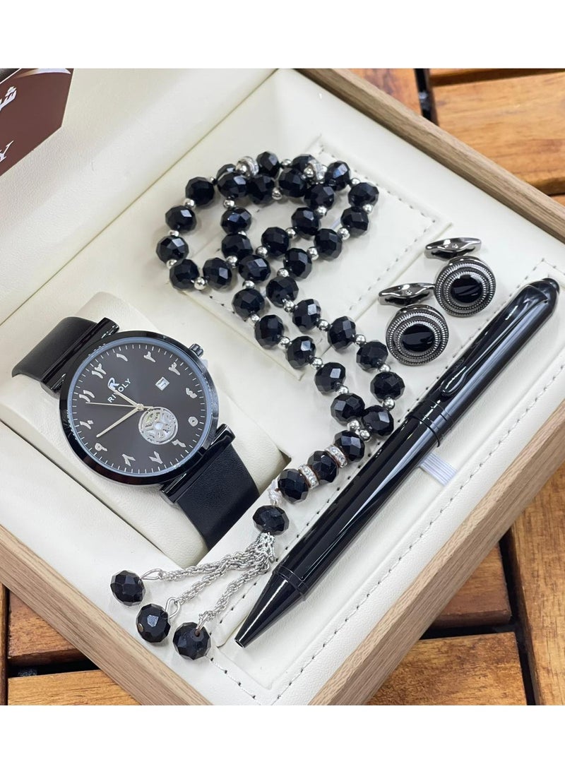 Watch - A men's watch set consisting of a watch, a rosary, a cup and a pen - Image 1