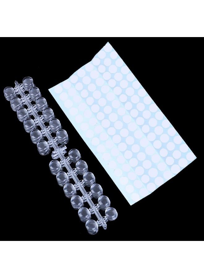 Benbeno 120 Pcs False Nail Display Tips Nail Art Display Chart Nail Art Color Display Tips Tool with Adhesive Sticker for Nail Polish Training Practicing (Transparent) - Image 3