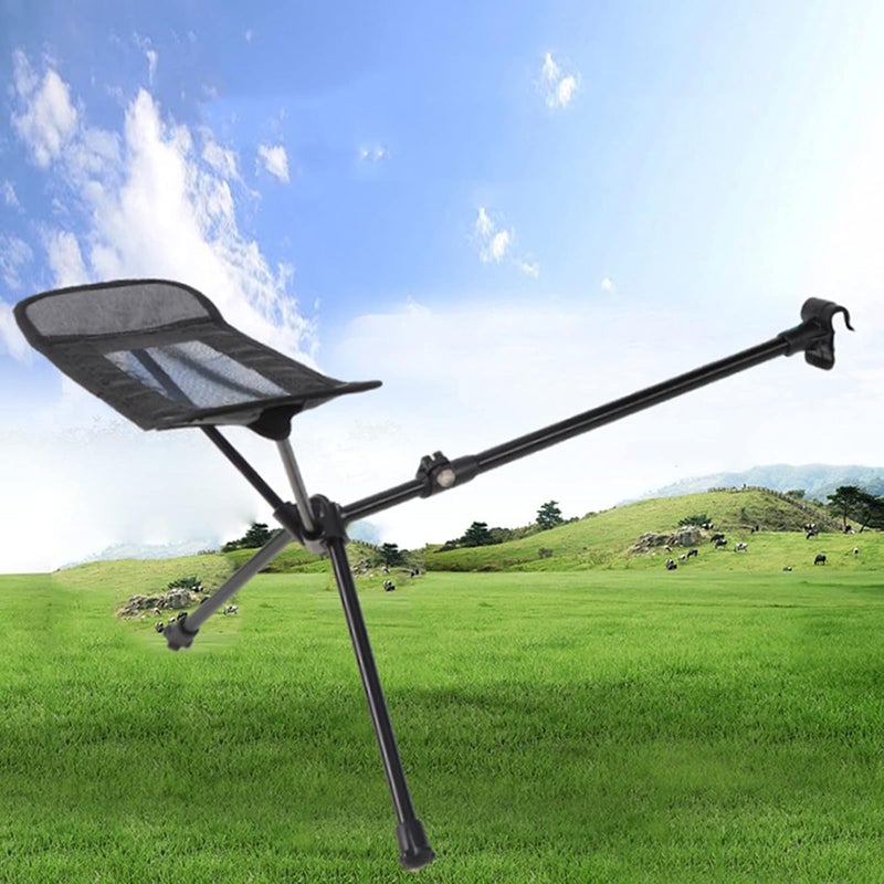 klarako Lightweight Folding Chair Footrest, Solid Anti slip Foldable Camping Fishing Chair Footstool, Outdoor Patio Seat Feet Legs Rest Bracket Stool - Image 2