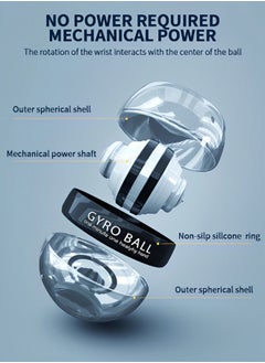 GROIC Auto-Start Wrist Power Gyro Ball with LED Lights, Wrist Strengthener Forearm Arm Exerciser, Muscle Trainer Bones Fingers Workout Toy Spinner for Wrist Exercise  - Image 2
