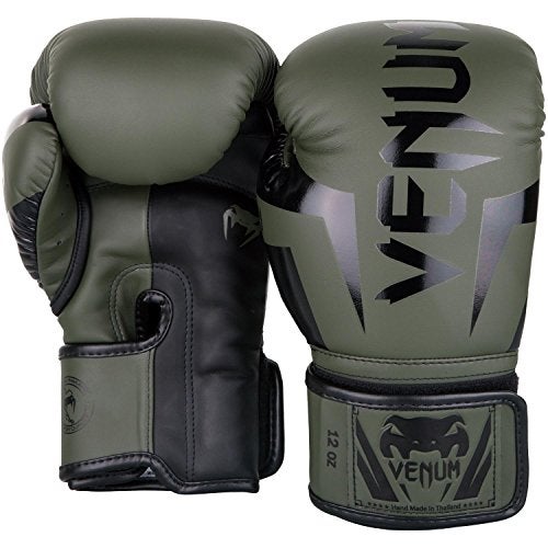 Venum Elite Boxing Gloves - Khaki/Black - Image 2