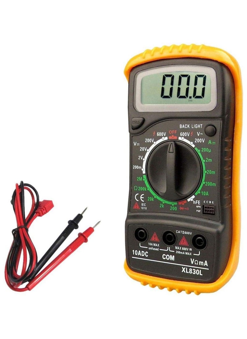 Scrolls Digital Multimeter XL830L, LCD Display with Backlight, 600V AC/DC Voltage Tester, 10A Current  - Image 3
