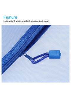 MECCANIXITY MECCANIXITY Mesh Zipper Bags, A5 Nylon Zip Pouch Pencil Case Storage Pockets for Travel Office Accessories, Blue Pack of 6  - Image 4