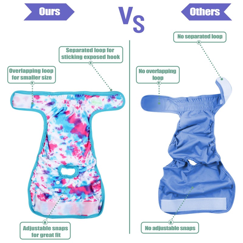 wegreeco Washable Reusable Premium Dog Diapers,Pack of 3,Small Dog Puppy & Doggy Diapers Female,Dog Period Panties Diapers Female in Heat Colourful S - Image 4