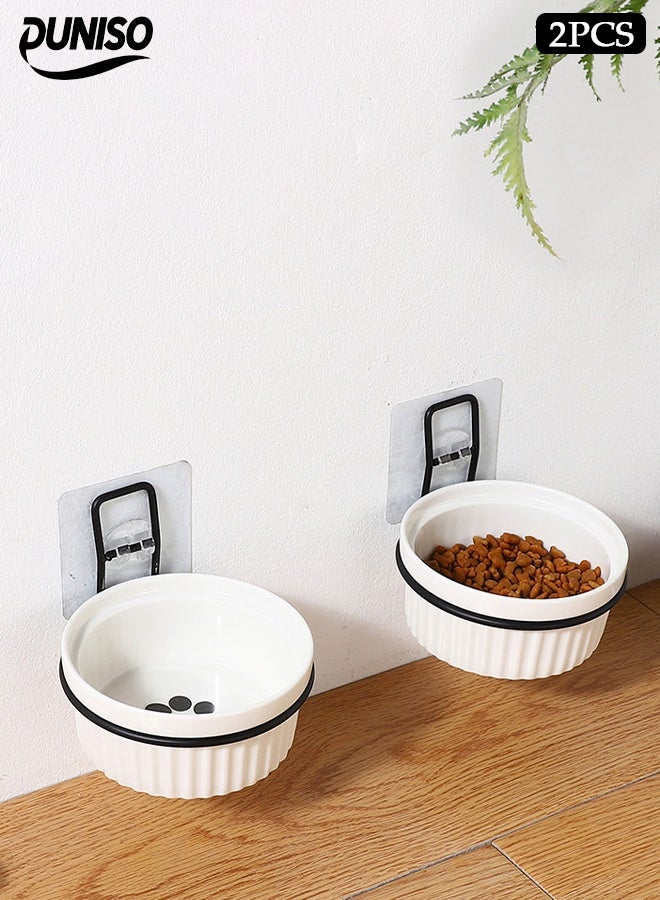 DUNISO 2 Sets Hanging Pet Bowl for Small Pets, Removable Ceramic Cage & Kennel Water Bowl, Food & Water Feeder Coop Cup for Cat, Puppy, Bird, Guinea Pigs, Easy Attach & Dishwasher Safe (Excluding bracket) - Image 1