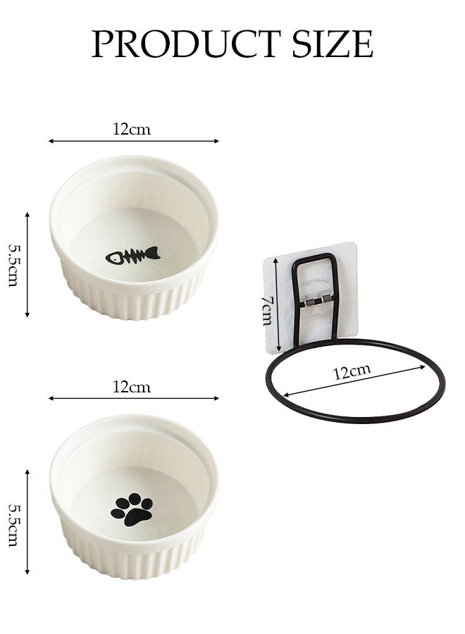 DUNISO 2 Sets Hanging Pet Bowl for Small Pets, Removable Ceramic Cage & Kennel Water Bowl, Food & Water Feeder Coop Cup for Cat, Puppy, Bird, Guinea Pigs, Easy Attach & Dishwasher Safe (Excluding bracket) - Image 2
