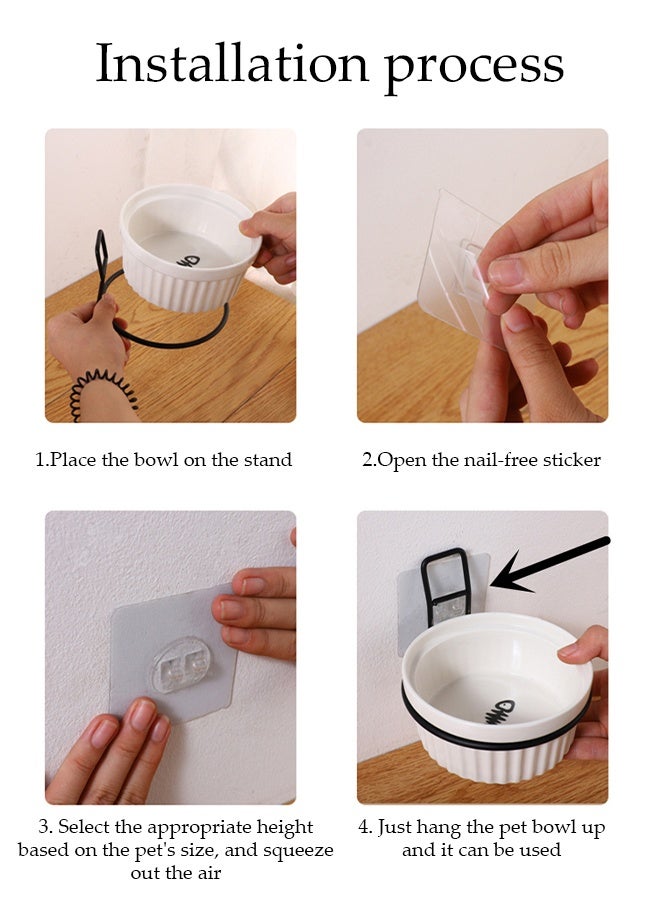 DUNISO 2 Sets Hanging Pet Bowl for Small Pets, Removable Ceramic Cage & Kennel Water Bowl, Food & Water Feeder Coop Cup for Cat, Puppy, Bird, Guinea Pigs, Easy Attach & Dishwasher Safe (Excluding bracket) - Image 4