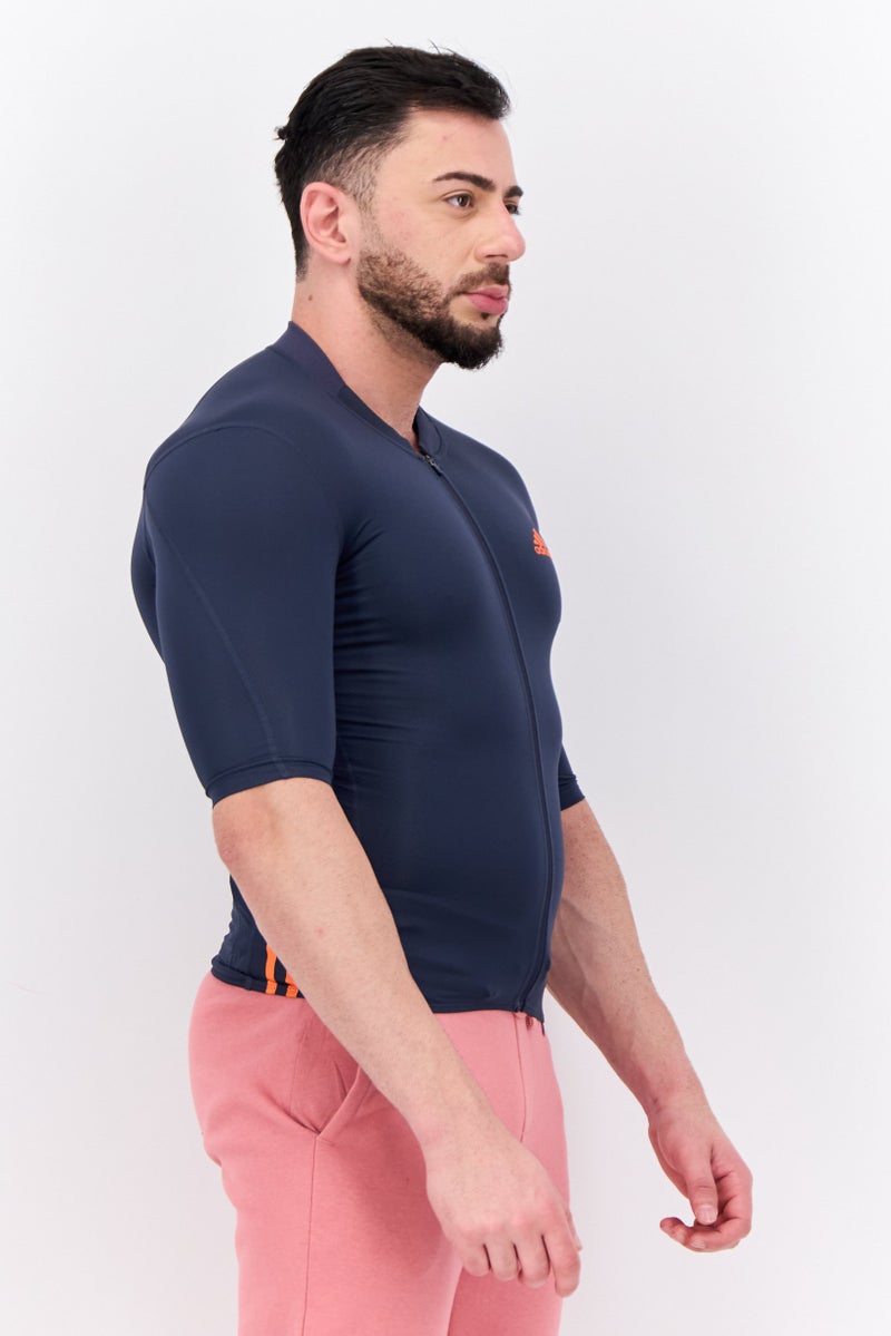 Adidas Men Sportswear Fit Short Sleeve Outdoor Jersey, Navy  - Image 2