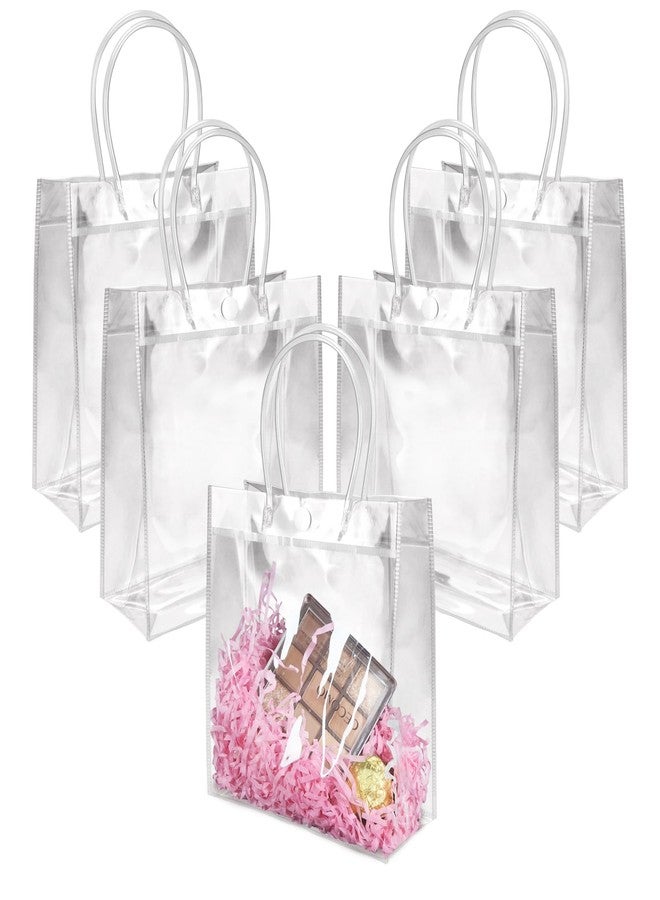 BadenBach 18 PCS Small Clear Gift Bags with Handles,5.9" x 6.3" x 2.8",Plastic Small Clear Gift Bags Mini Clear Goodie Bag Clear Favor Bag for Wedding Birthday Party Halloween Christmas - Image 1
