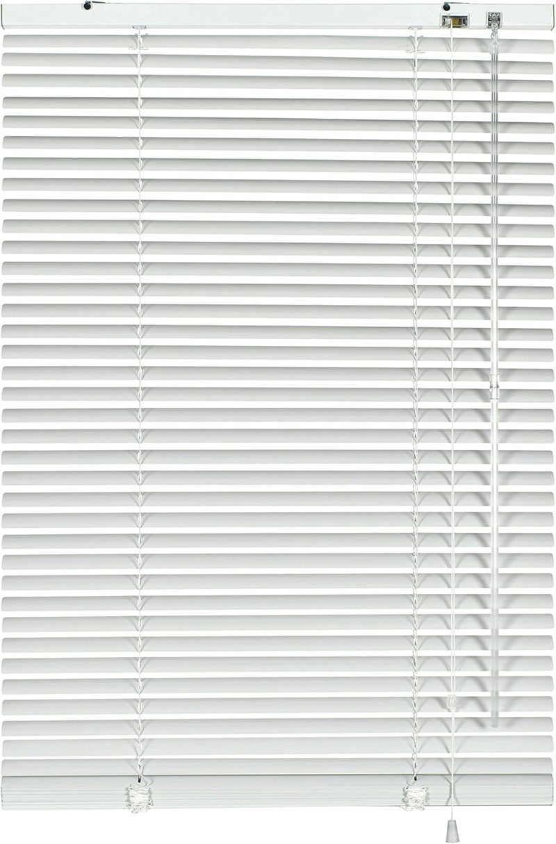 Gardinia Aluminium Venetian Blind, Privacy Screen, Sun Protection, Glare Protection, Wall and Ceiling Mounting, Aluminium Venetian Blind, White, 90 x 240 cm (W x H) - Image 1