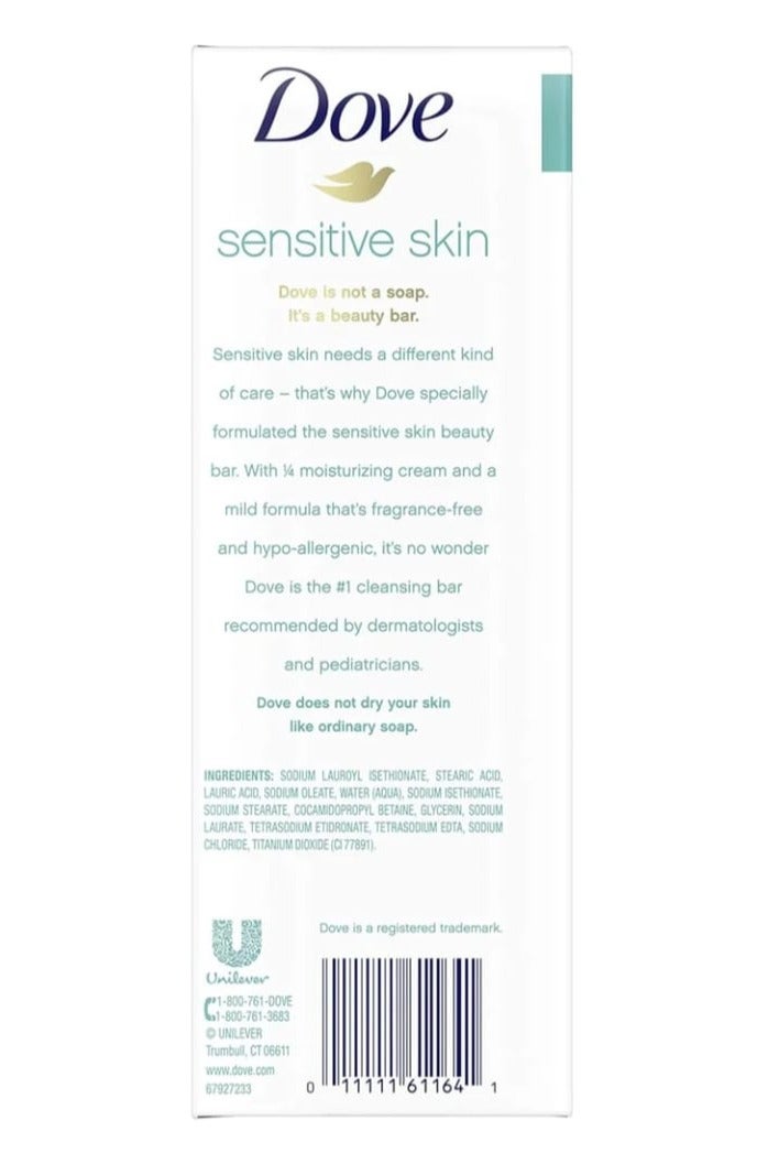 دوف صابون دوف ينظف ويغذي البشرة الحساسة بلطف ويزيل البكتيريا بفعالية ويغذي بشرتك، 3.7 اونصة، 6 ألواح - Image 2
