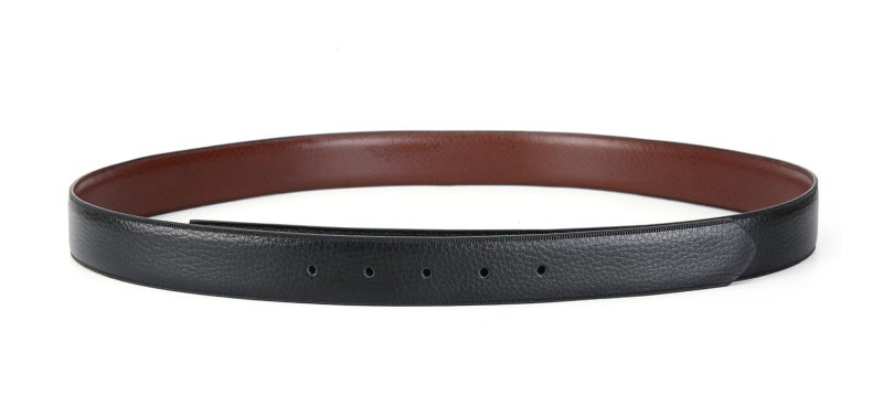Nelbons Men's Leather Hole Belt Strap Without Buckle, Strap ONLY 2.8/3.0/3.2/3.5/3.8cm（5size） wide,replacement belt (Black02length 130cm Suitable for 28"-46" Waist, Width2.8CM) - Image 3