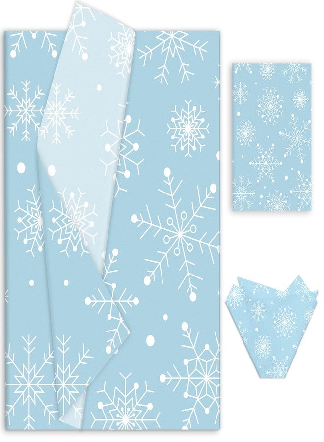 Whaline 100 Sheets Winter Tissue Paper Blue White Snowflake Gift Wrapping Paper Art Craft Paper for DIY Winter Xmas New Year Party Decor, 14 x 20 Inch - Image 1