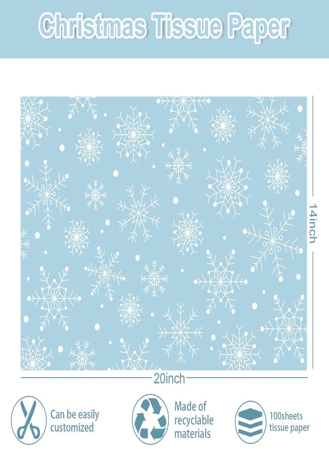 Whaline 100 Sheets Winter Tissue Paper Blue White Snowflake Gift Wrapping Paper Art Craft Paper for DIY Winter Xmas New Year Party Decor, 14 x 20 Inch - Image 2