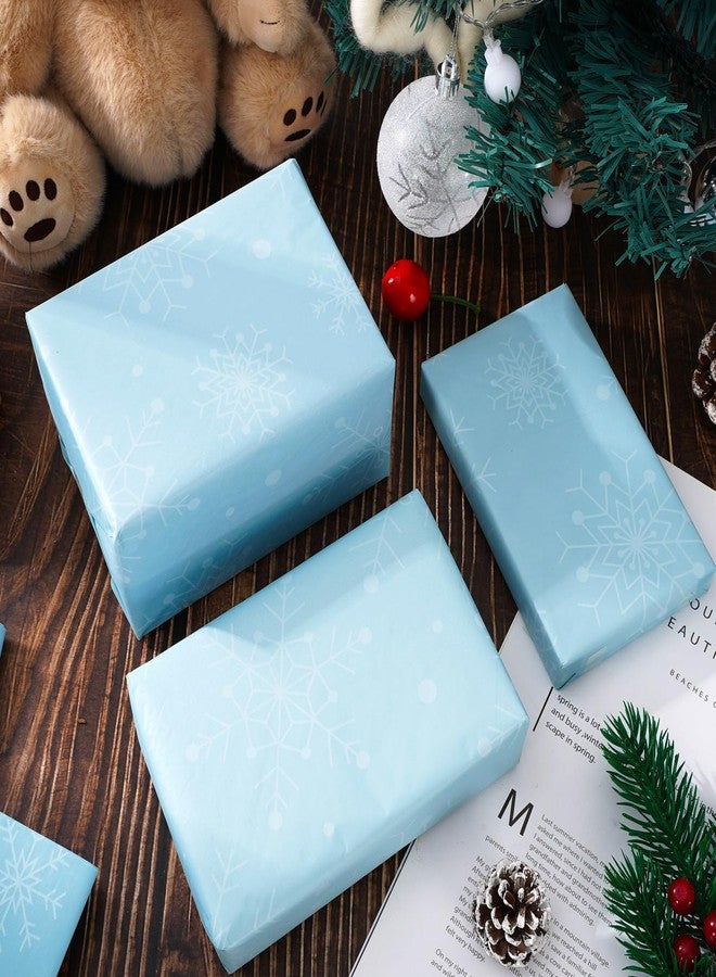 Whaline 100 Sheets Winter Tissue Paper Blue White Snowflake Gift Wrapping Paper Art Craft Paper for DIY Winter Xmas New Year Party Decor, 14 x 20 Inch - Image 5